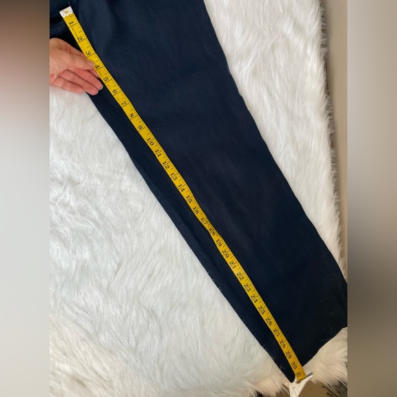 Talbots all linen wide leg Navy Pants - Picture 9 of 11